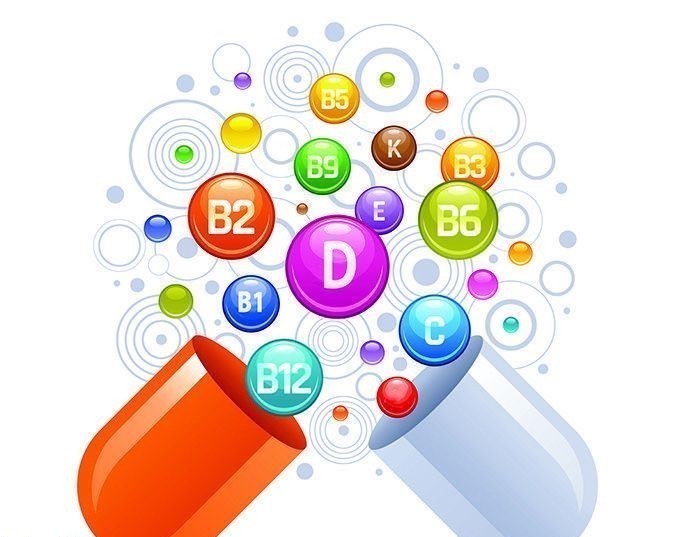 Bottle of multivitamin tablets